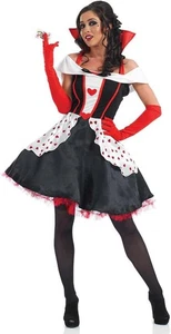 Divertido Disfraz de Cabaña Reina de Corazones para Mujer, Traje de Reina Roja, Talla: Grande - Imagen 1 de 3