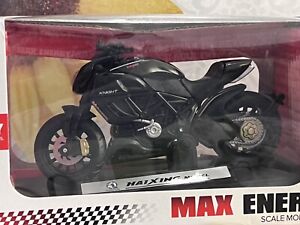 Max Energy Scale Model Alloy Motorcycle 1:18 Scale Haixing Model, black color