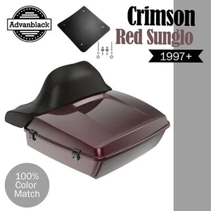 CRIMSON RED SUNGLO Rushmore Chopped Tour Pack Wrap Around For Harley/Softail 97+ - Imagen 1 de 12