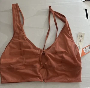 Sujetador de salón Bralette Colsie para mujer talla pequeña línea larga malla recortes marrón óxido - Imagen 1 de 9