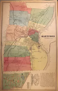 1869 Plat Map ~ CITY of HARTFORD, CONNECTICUT - CEDAR HILL CEMETERY (18x27)-#54 - Picture 1 of 3
