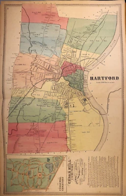 Mapa Plat 1869 ~ Ciudad de Hartford, Connecticut - Cedar Hill Cemetery (18x27)-#54 Foto 1 de 3