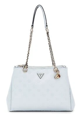 GUESS Cresidia Status Shoulder Satchel Bag Schultertasche Powder Blue hellblau - Bild 1 von 3