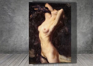 Leopold Schmutzler Female nude CANVAS PAINTING ART PRINT 1408 - Picture 1 of 8