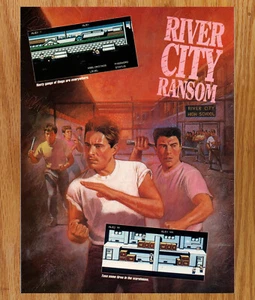 River City Ransom Gang Fighting Action - Video Game Print Ads Poster Art 1989 - Picture 1 of 3