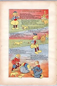 ADVENTURES OF JAN VAN LOO*SNAP SHOTS*1900*FRISBIE*BANDIT MOUSE TALES*LITHOGRAPH - Picture 1 of 2