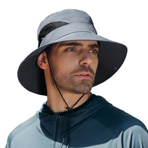Wide Brim Hat for Men Sun Protection Bucket Boonie Hat for Beach Hiking - Picture 1 of 6