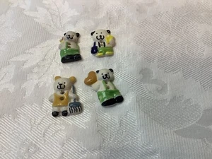 Vintage Novelty Sewing Buttons White Bears set of 4 - Picture 1 of 4