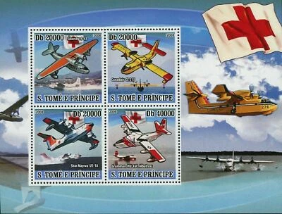Sello de botes voladores de rescate Cruz Roja Canadair CL-215 S/S MNH #3748-3751 Foto 1 de 4