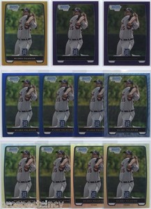 Lot of (22) Wilsen Palacios 2012 Bowman Chrome COLOR Prospect RC Cards - Tigers
