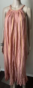 Abito MIDI APEZZO APART New York misto LINO con volant contadino BOHEMIEN tg 2 XS S - Foto 1 di 9