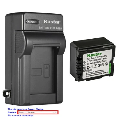 Cargador de pared de CA de batería Kastar VW-VBG070 para Panasonic PV-GS500 PV-GS80 PV-GS83 Foto 1 de 4