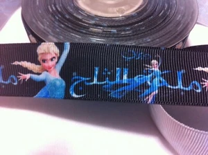 DISNEY Princess Elsa Frozen Printed Grosgrain Ribbon 1" 25mm/ DIY Hair Craft - Picture 1 of 4