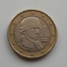 1 euro coin 2002 Austria with a portrait of Wolfgang Amadeus Mozart