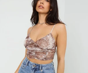 Garage Sweetheart Mesh Cami Crop Top Brown Womens Size Large New with Tags - Picture 1 of 5