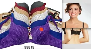 PACK OF 6 pcs BRAS, UNDERWIRE 3 Hook Bra CUP SIZE 34-44 B C D NEW #99819BC - Picture 1 of 5