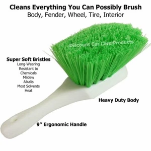 Soft Fender Body Wheel Tire Brush -Short Handle- Cleans Everything You Can Brush - Picture 1 of 3