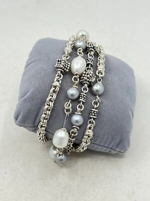 Michael Dawkins Sterling Silver 4 Strand Bracelet 7” Inside 75.8g - Image 1 of 4