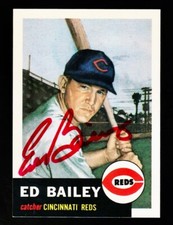 1991 Topps Archives Ed Bailey 1953 Topps Signed Autograph #206 Card