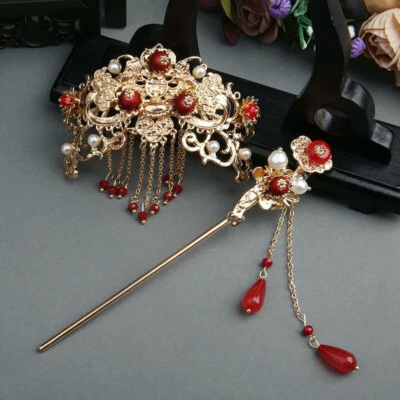 Women Hanfu Headdress Hairpin Female Ancient Hair Accessories Full Set Hairpin - Image 1 of 4