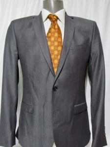 Ben Sherman Camden Sz 40R Tailored Skinny Fit Check Charcoal Gray Blazer  - Picture 1 of 8