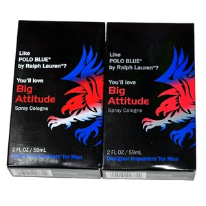2 Big Attitude Spray Cologne Designer Imposters Men 2oz. - Picture 1 of 1