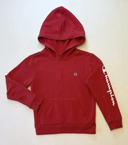 Boys Champion Red Hoodie Side Arm Logo Size 7 - Picture 1 of 7