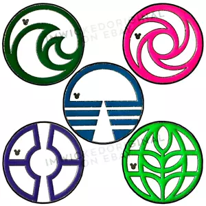 5x Pin Disney World Cast Lanyard Oculto Mickey EPCOT Logo Colección Retro - Imagen 1 de 20