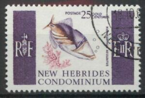 New Hebrides 1963 25c trigger fish SG 102 used C511 *COMBINED POSTAGE*