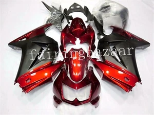 Fit for 2008-2012 NINJA 250R Candy Red Matte Black ABS Injection Fairing Kit - Picture 1 of 5