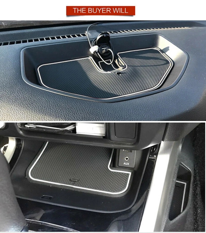 Rubber Gate Slot Mats Cup Holder Pad For Nissan Navara NP300 D23 2015-2019 - Imagem 1 de 1