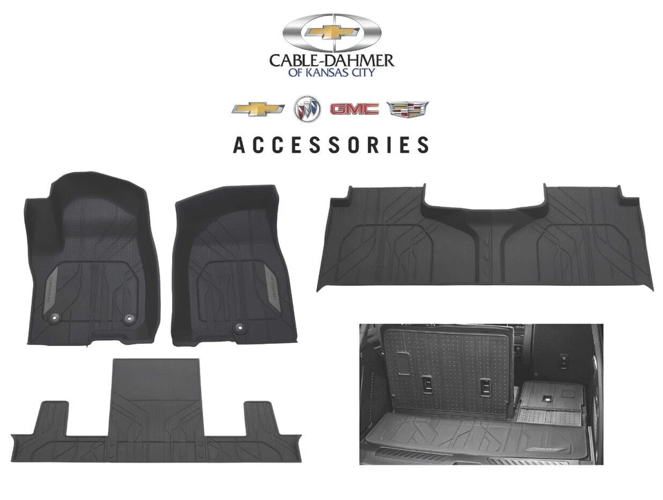 21-25 GM OEM Accessory Chevrolet Tahoe Floor Liners 1st 2nd 3rd & Cargo Black - Image 1 of 1