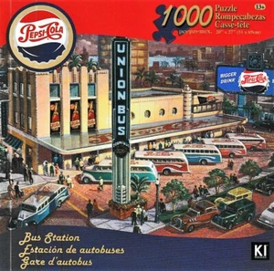Classic Pepsi Vintage Retro Busbahnhof Puzzle 1000 Teile Michael Young - Bild 1 von 3