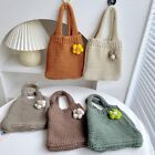 Flower Knit Handbag High-capacity Tote Bag Fashion Knot Wrist Bag  Student