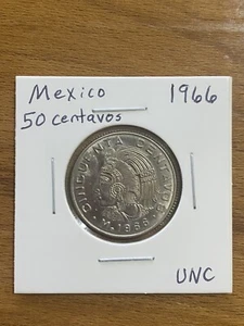 1966 Mexico 50 Centavos-UNC Great Coin! KM #451 - Picture 1 of 2