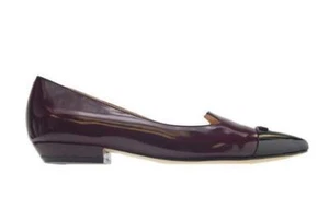 Sigerson Morrison Prune Spazzolato Leather W/Black Trim Pump - Picture 1 of 4