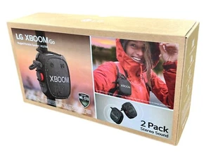 LG XBOOM Go Wireless Speaker Powerful Sound XG2TBK Rugged Portable 10-Hr 2 Pack - Picture 1 of 6