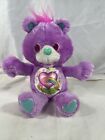Vintage Care Bears 1991 SHARE BEAR Environmental Purple Pink Heart 12" Plush-13