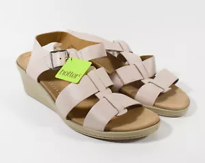 NEU Hotter Comfort Concept Verbena hellbraune Leder-Keilsandalen Größe US 11 - Bild 1 von 6