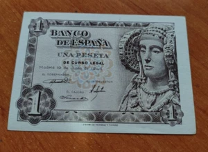 Billete España 1 Peseta 19 Junio 1948 "La Dama de Elche" Pick 135 .- S/C.(ORIGIN - Imagen 1 de 2
