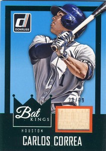 2016 Donruss CARLOS CORREA Green Game Used Bat Kings 20/99 Astros