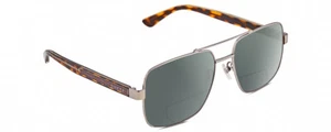 Gucci GG0529S Unisex Polarize BIFOCAL Sunglasses Ruthenium Silver 60mm 41 Option - Picture 1 of 10
