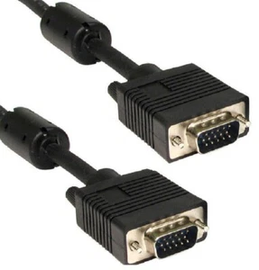 SVGA VGA Monitor Cable MALE TO MALE Lead TRIPLE SHIELDED 15pin FULLY WIRED - Picture 1 of 17