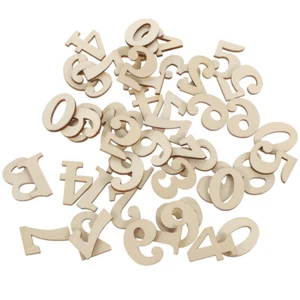 Números de madera 3D 100 piezas números de madera sin terminar hágalo usted mismo números de reloj - Imagen 1 de 12
