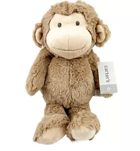 Carters Plush Monkey #66987 Tan Brown 13” Stuffed Animal Lovey 2015 NEW - Picture 1 of 13
