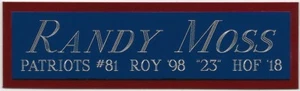 RANDY MOSS PATRIOTS NAMEPLATE fo AUTOGRAPHED SIGNED FOOTBALL-HELMET-JERSEY-PHOTO - Picture 1 of 7