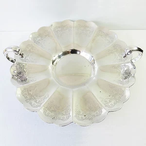 Vintage Paramount Luke Triple Silverplate Mayflower Cupcake Serving Stand Dish - Picture 1 of 9