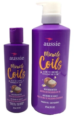 Aussie Miracle Coils 8 oz Shampoo & 16 oz Conditioner Set Silicone Free - Image 1 of 3