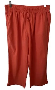 Palm Grove Orange Drawstring Elastic Waist Cropped Capri Pants Women’s Size XL - Picture 1 of 4