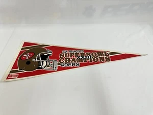 VINTAGE SUPER BOWL XXIII SAN FRANCISCO 49ERS NFL CHAMPIONS PENNANT EXCELLENT CON - Picture 1 of 6